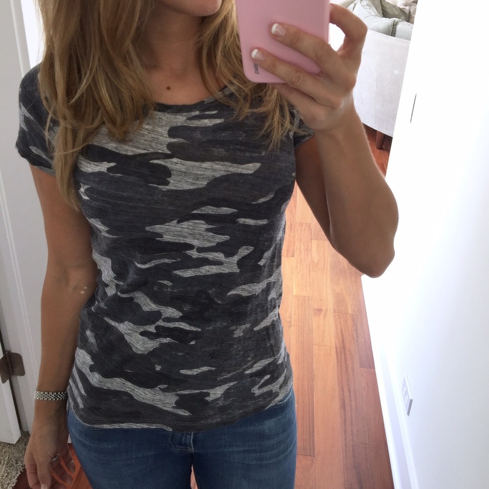 J crew gray & blue distressed camp tee size Small
